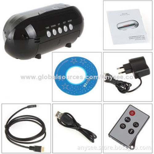 Mini Metal Desk Clock DVR, 8 Hours Charging Time, 2,400mA Battery Capacity